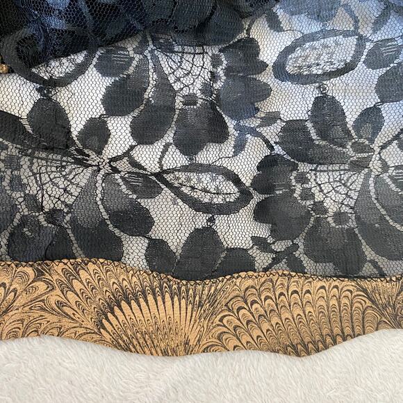 VTG 80 Compagnie‎ Whimsigoth Patchwork Midi Skirt Women S Black Leather ALTERED - Picture 5 of 11